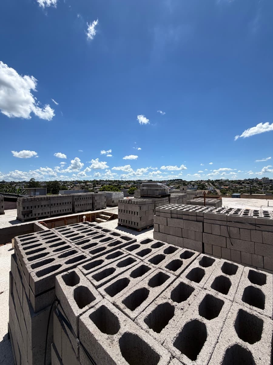 Parede de blocos de concreto