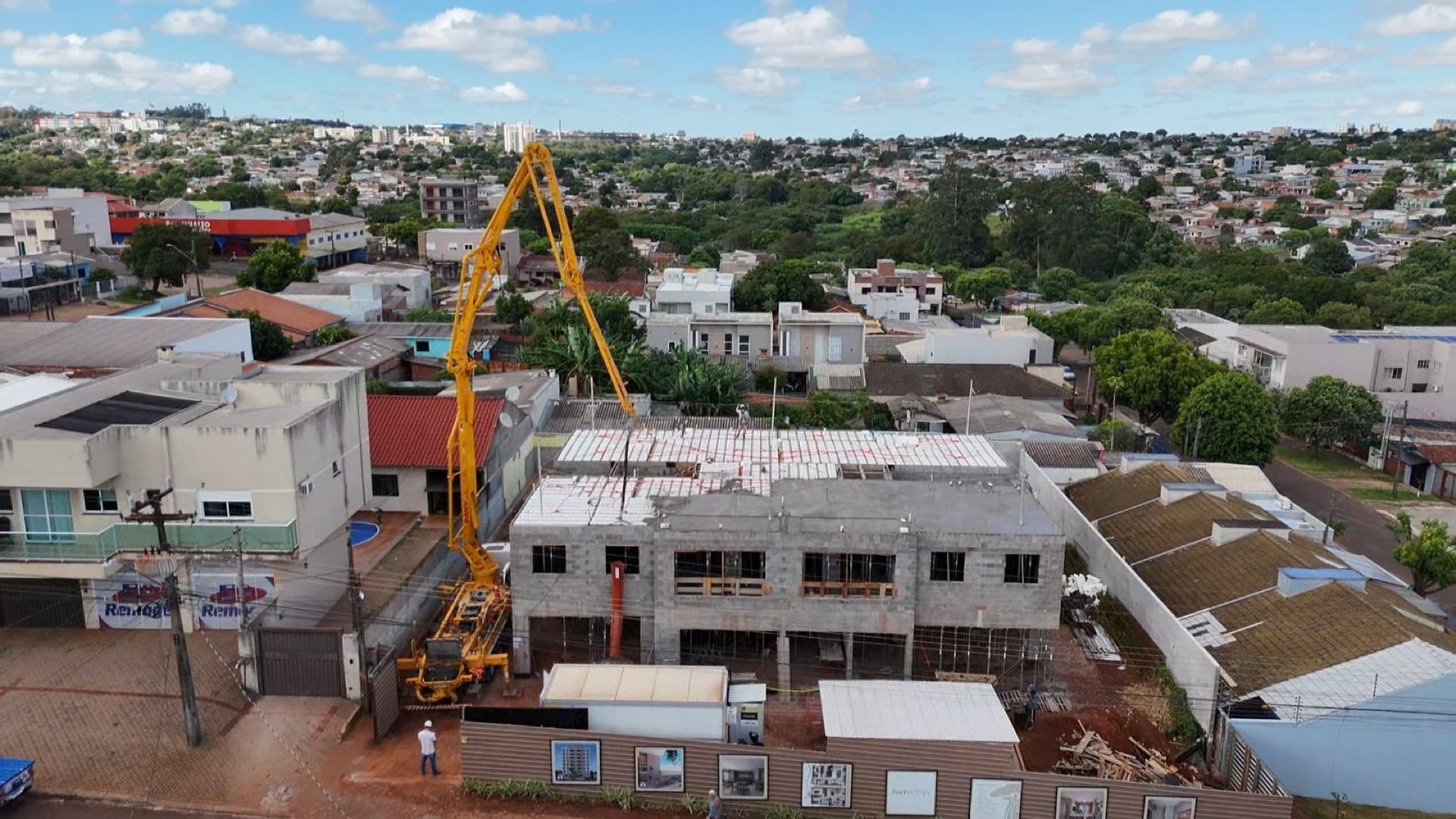 Vista aerea da construcao